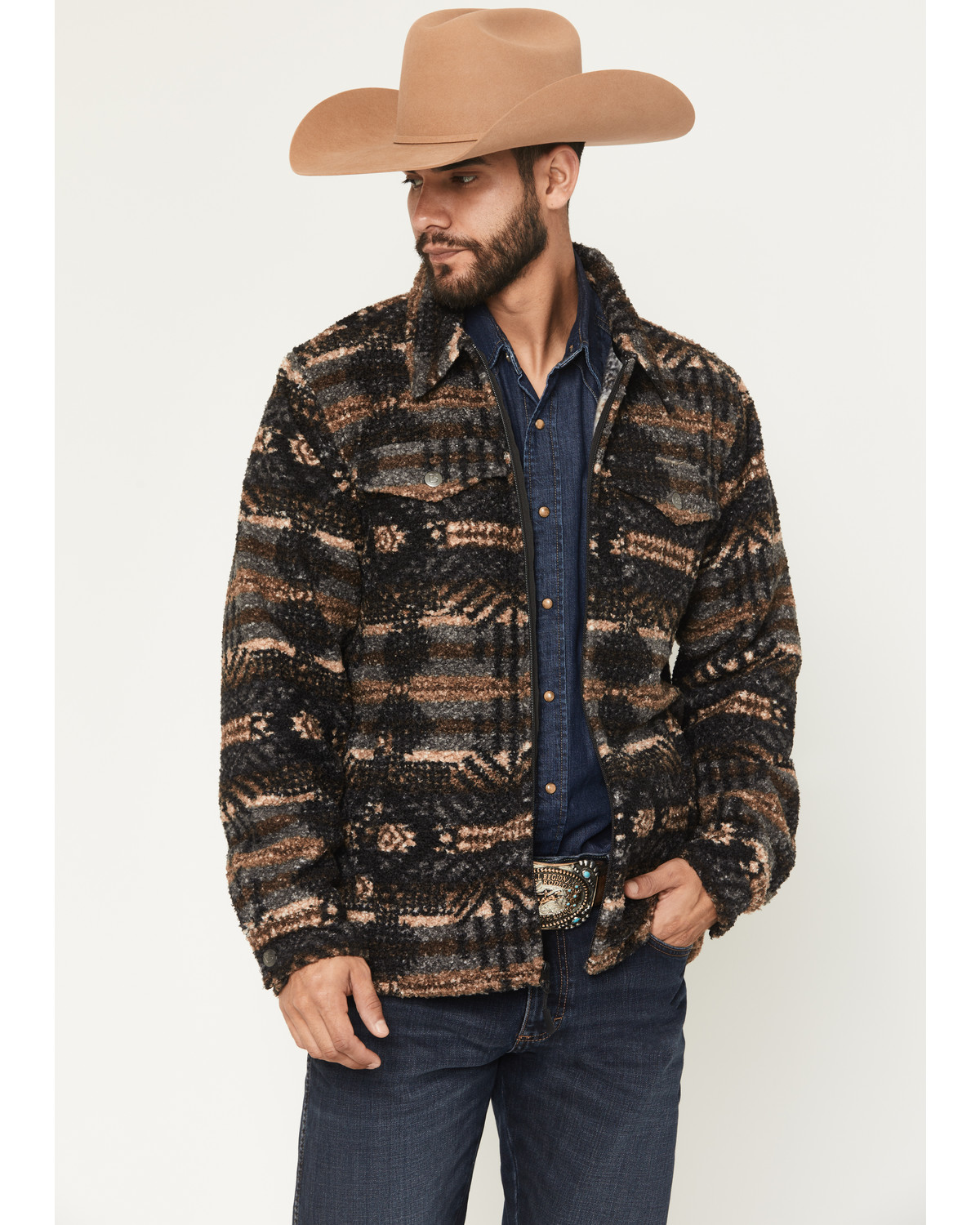Panhandle Slim Men's Jicarilla Southwestern Print Berber Jacket