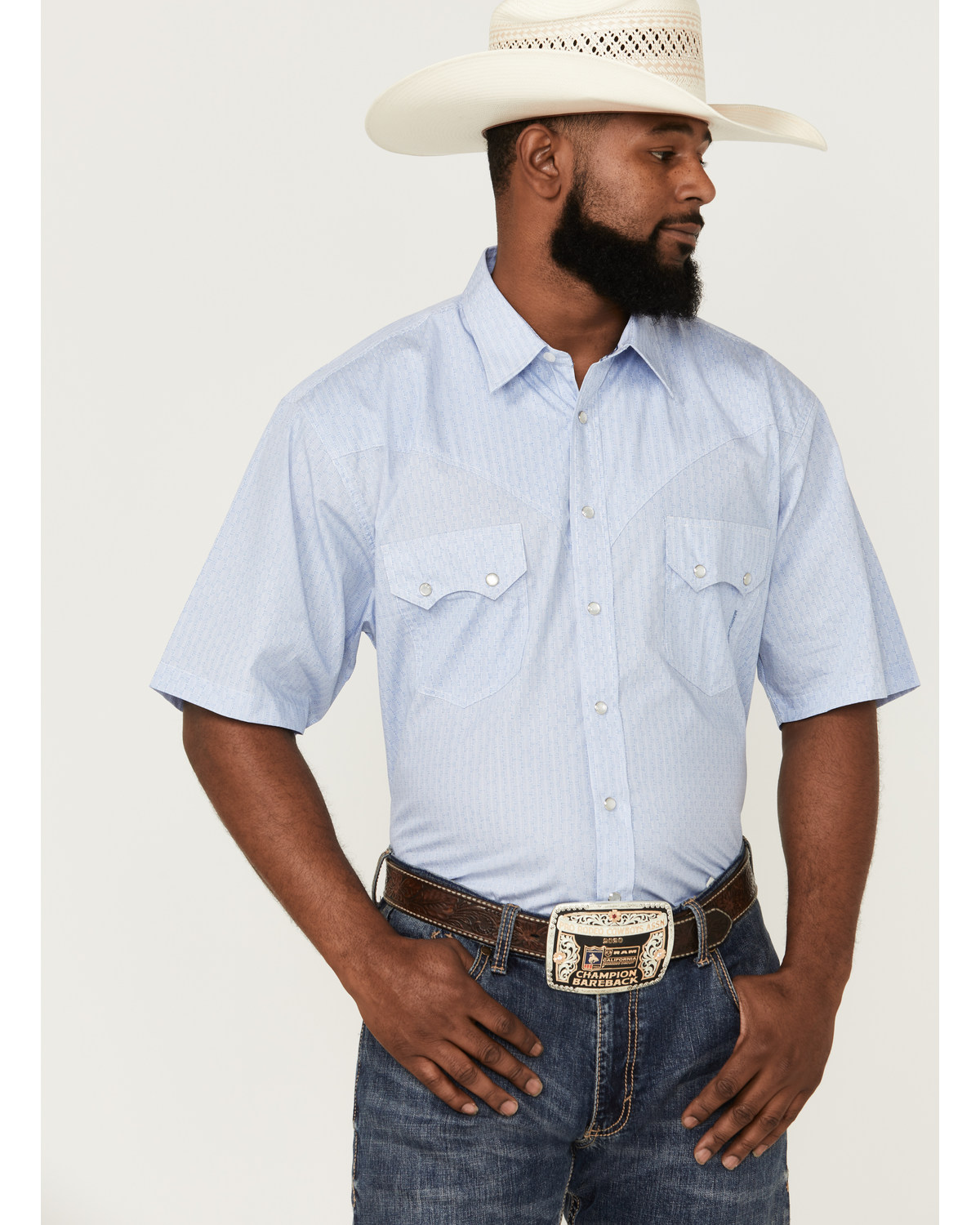 Resistol Men's Destin All-Over Print Short Sleeve Pearl Snap Western Shirt