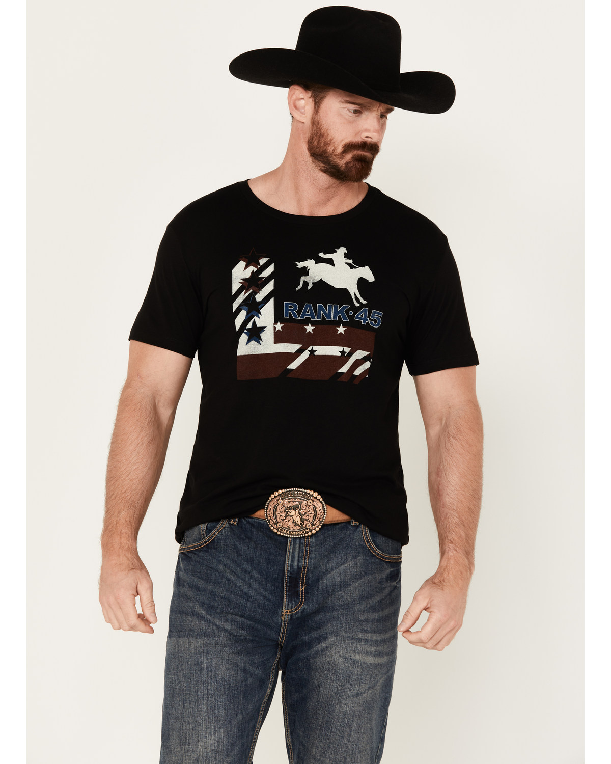 RANK 45® Men's Alban Western Horse Short Sleeve Graphic T-Shirt