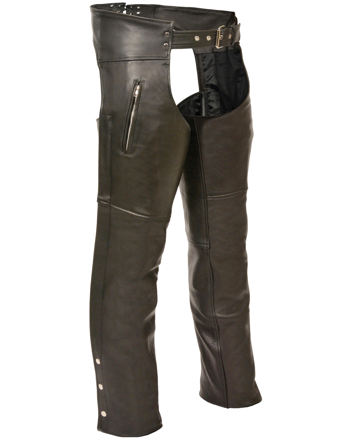 Milwaukee Leather Zippered Thigh Pocket Chaps Black, 5X- Large