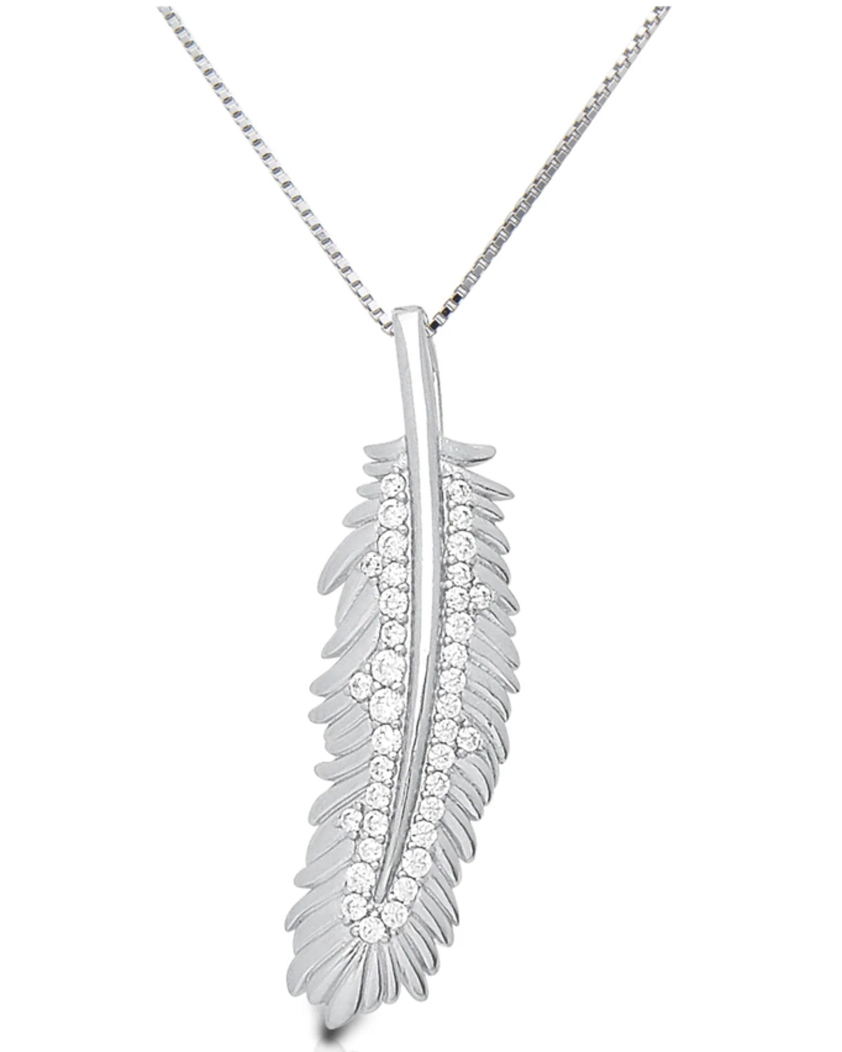 Kelly Herd Women's Silver Feather Pendant Necklace