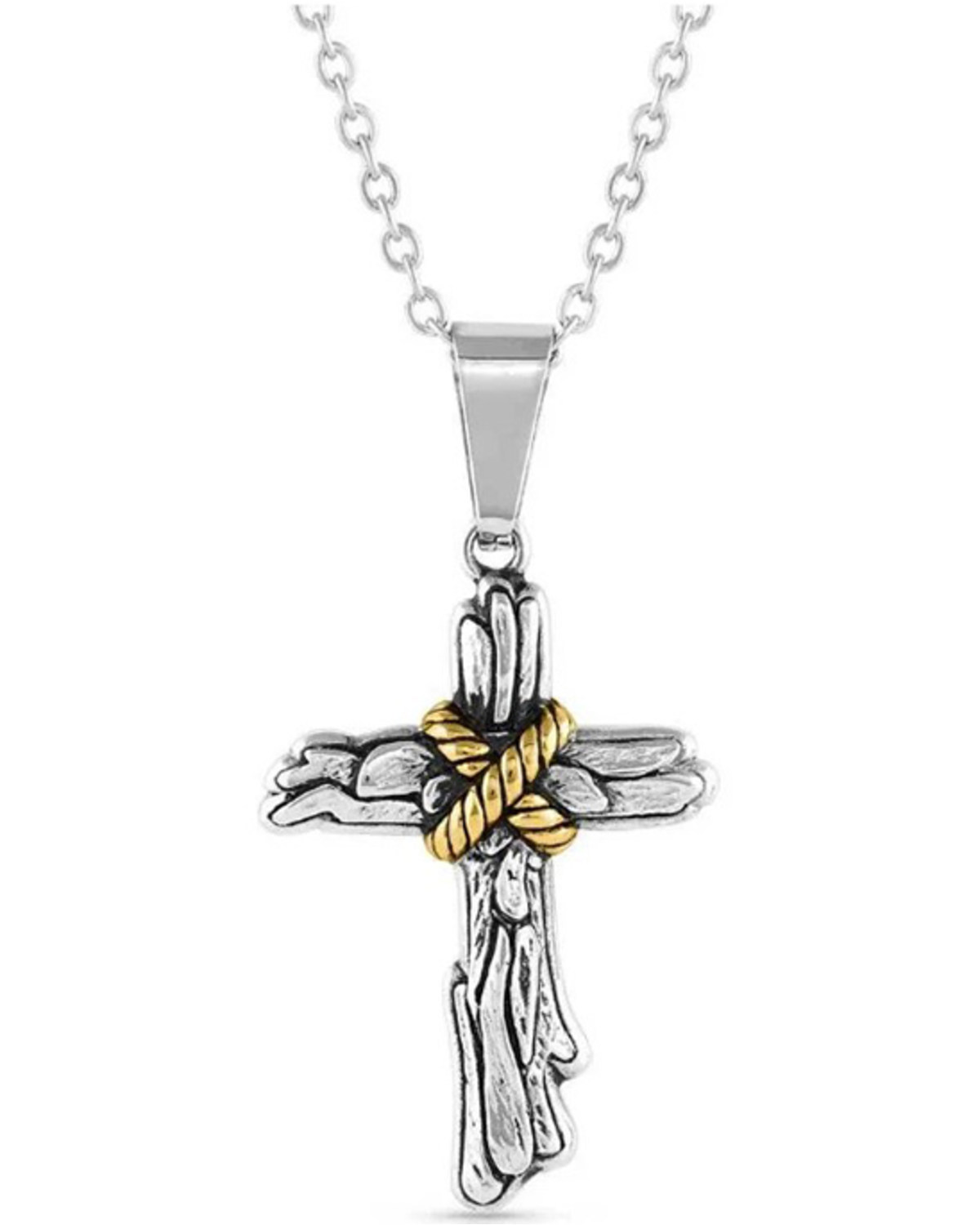 Montana Silversmiths Men's Rugged Faith Cross Necklace