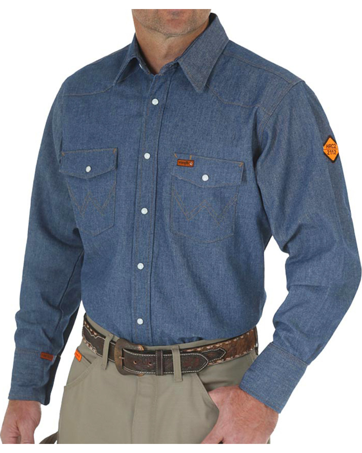 Wrangler Men's FR Long Sleeve Snap Western Work Shirt - Big
