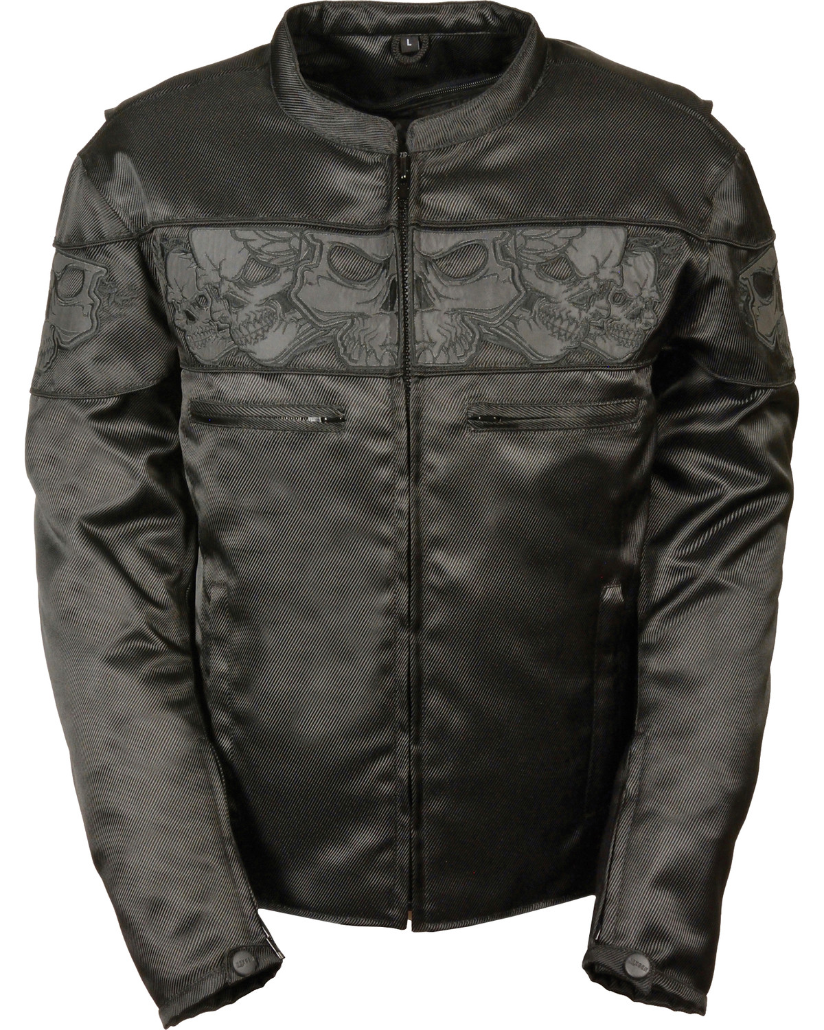 Milwaukee Leather Men's Reflective Skulls Textile Jacket - Big