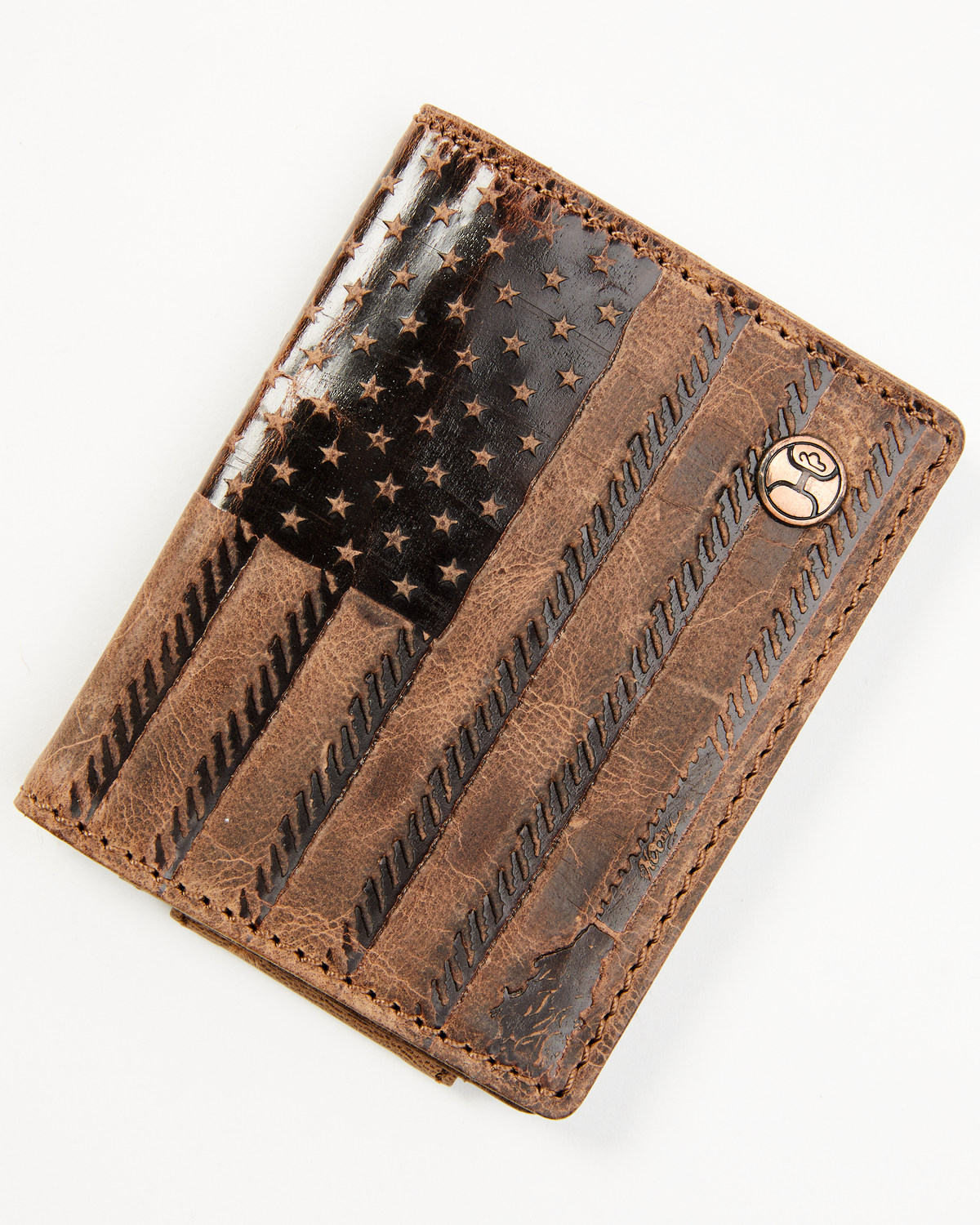 Hooey Men's Brown Liberty Rope Embossed Bi-Fold Money Clip Wallet