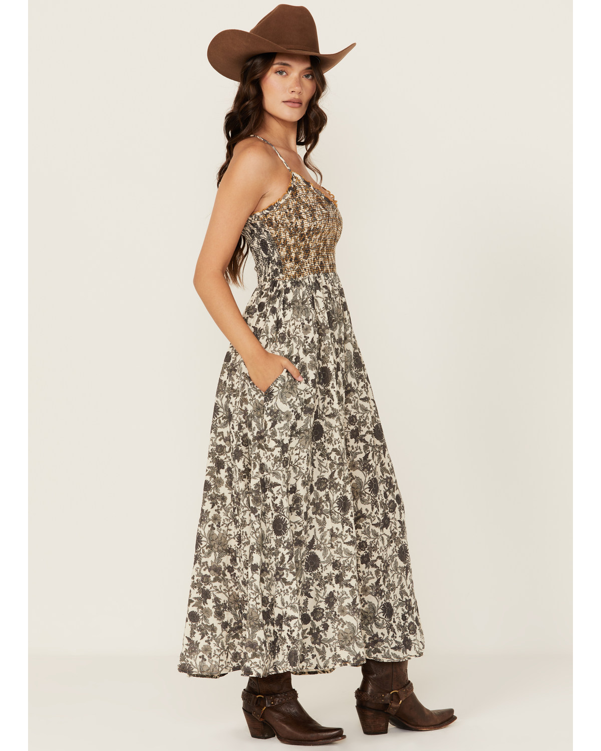 Sweet strap cotton print dress top