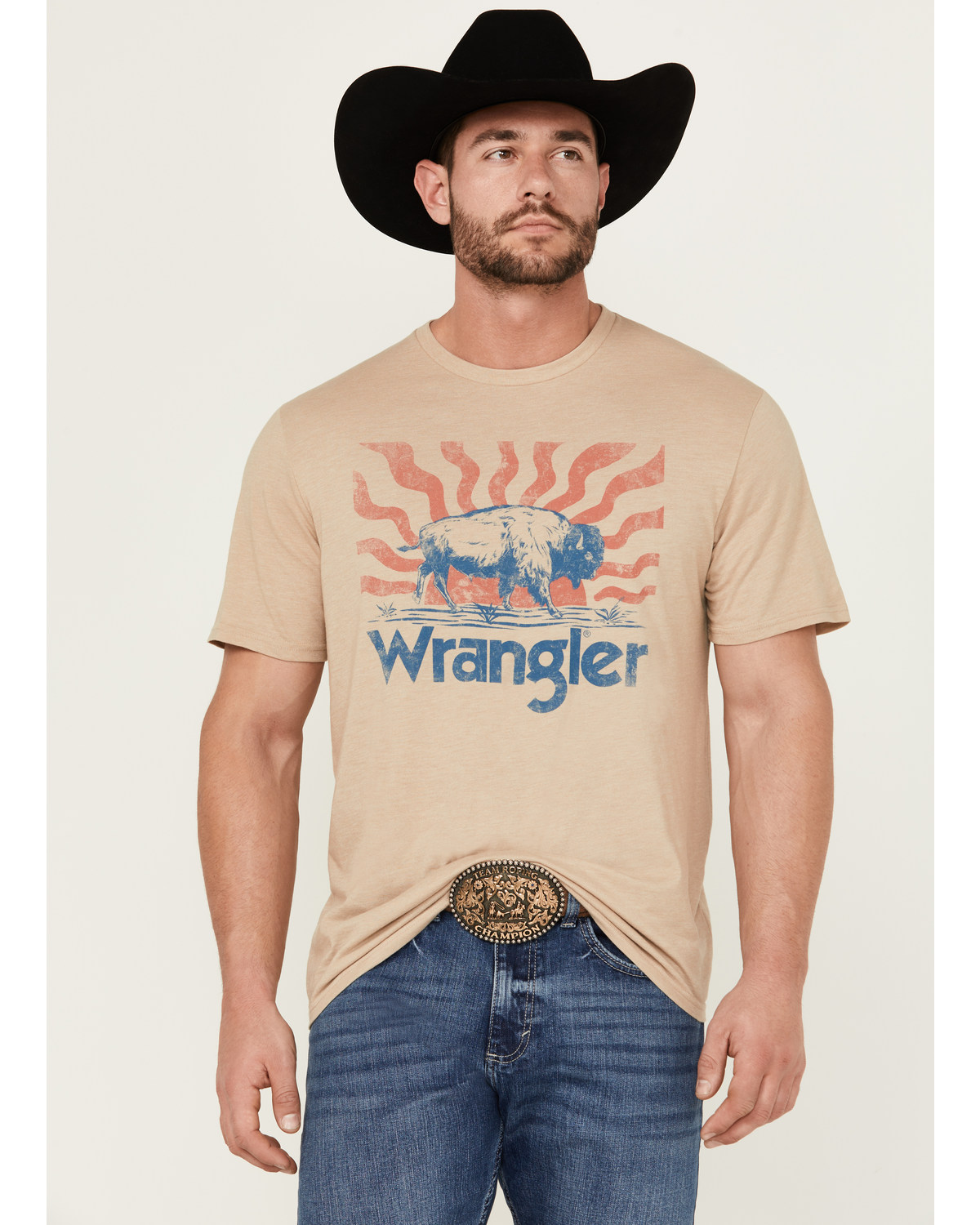 Wrangler Men's Buffalo Logo Short Sleeve Graphic Print T-Shirt