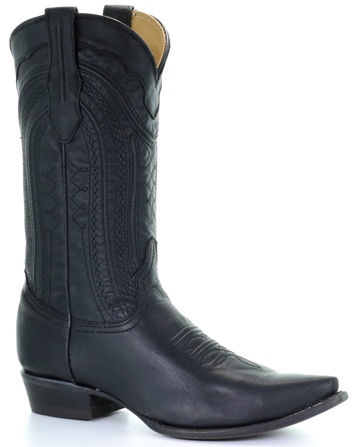 black snip toe cowgirl boots