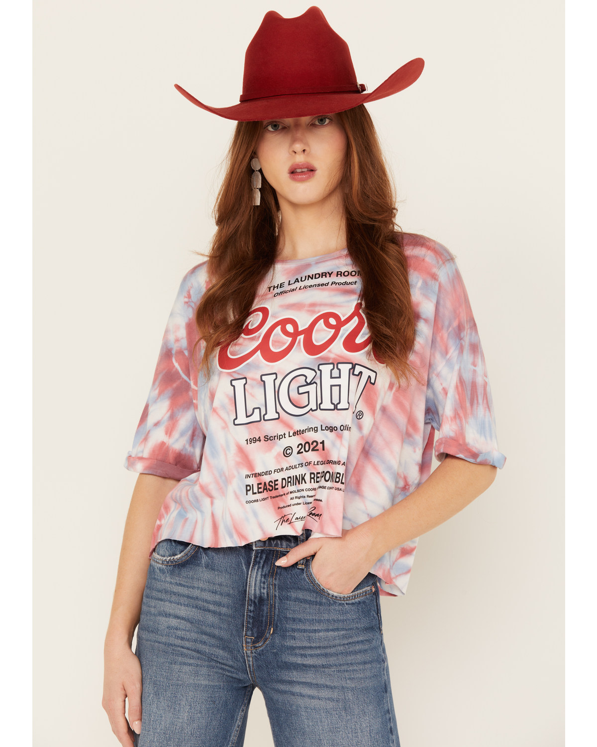 The Laundry Room Women's Coors Light Oversized Cropped Tee