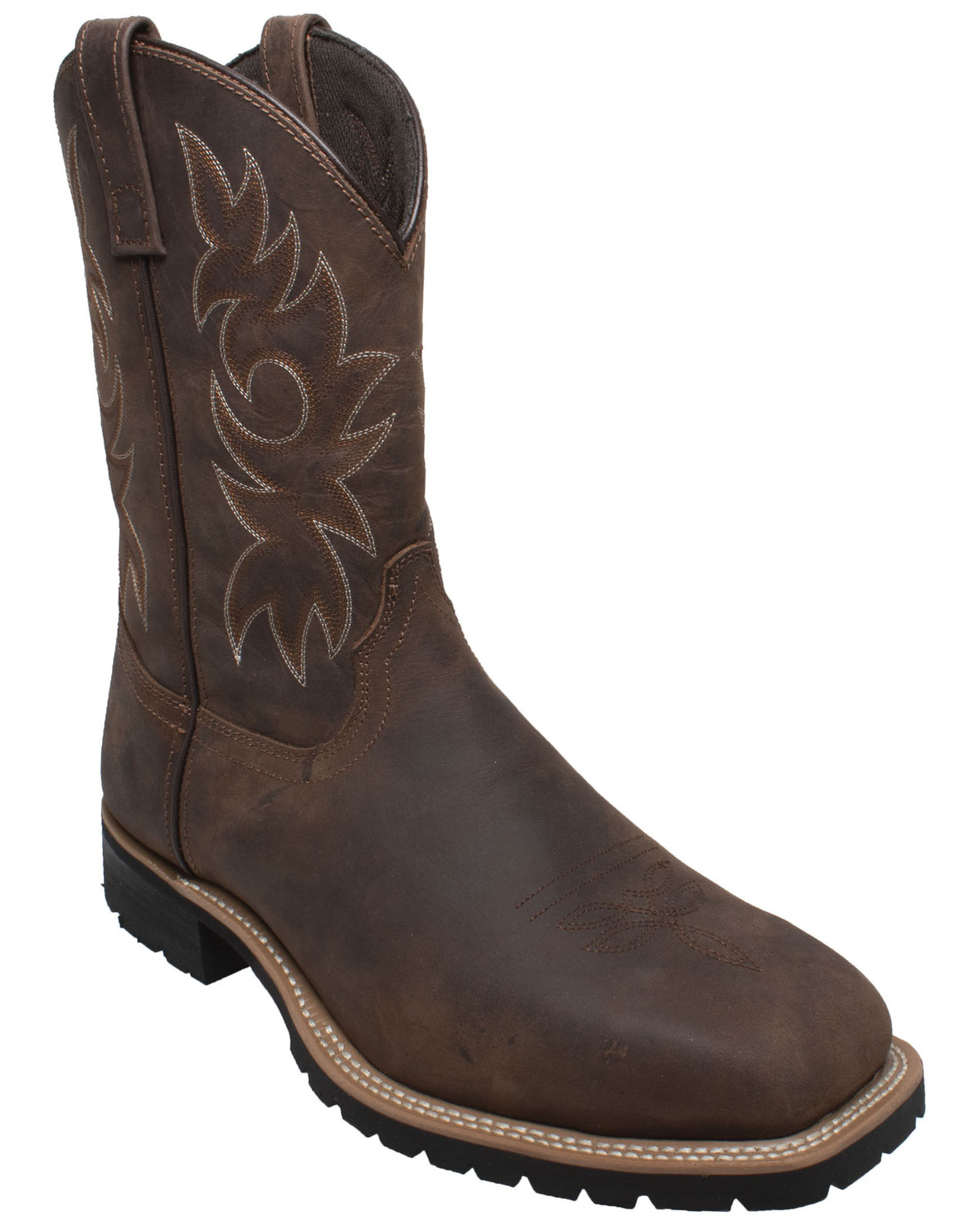 Ad Tec Men's Brown Western Work Boots - Steel Toe