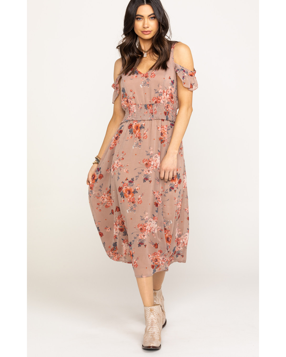 dusty pink dress casual