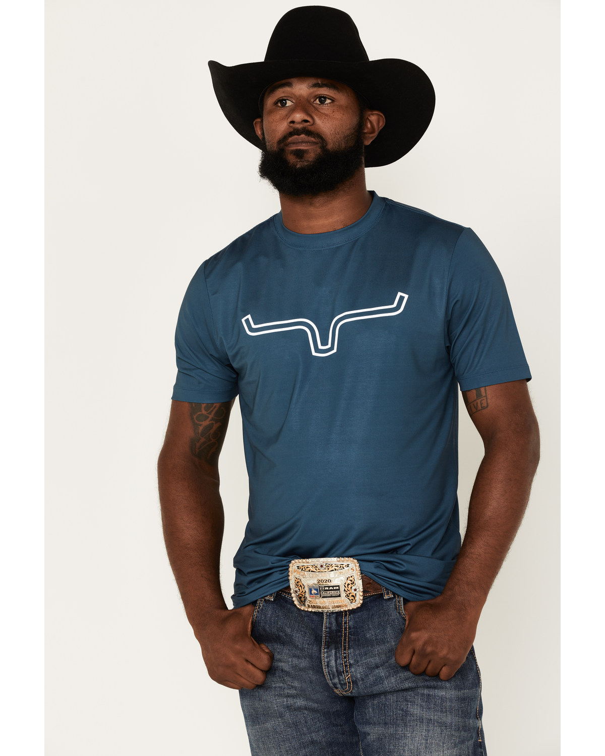 Kimes Ranch Men's Outlier Tech Horns Graphic Performance T-Shirt