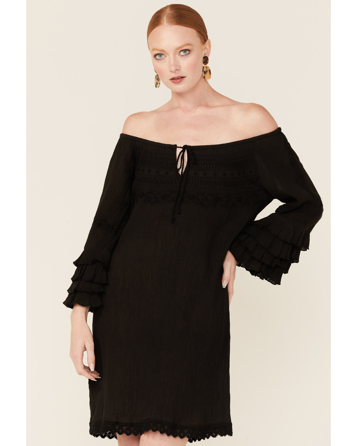 Roper Women's Ruffle Sleeve Mini Dress