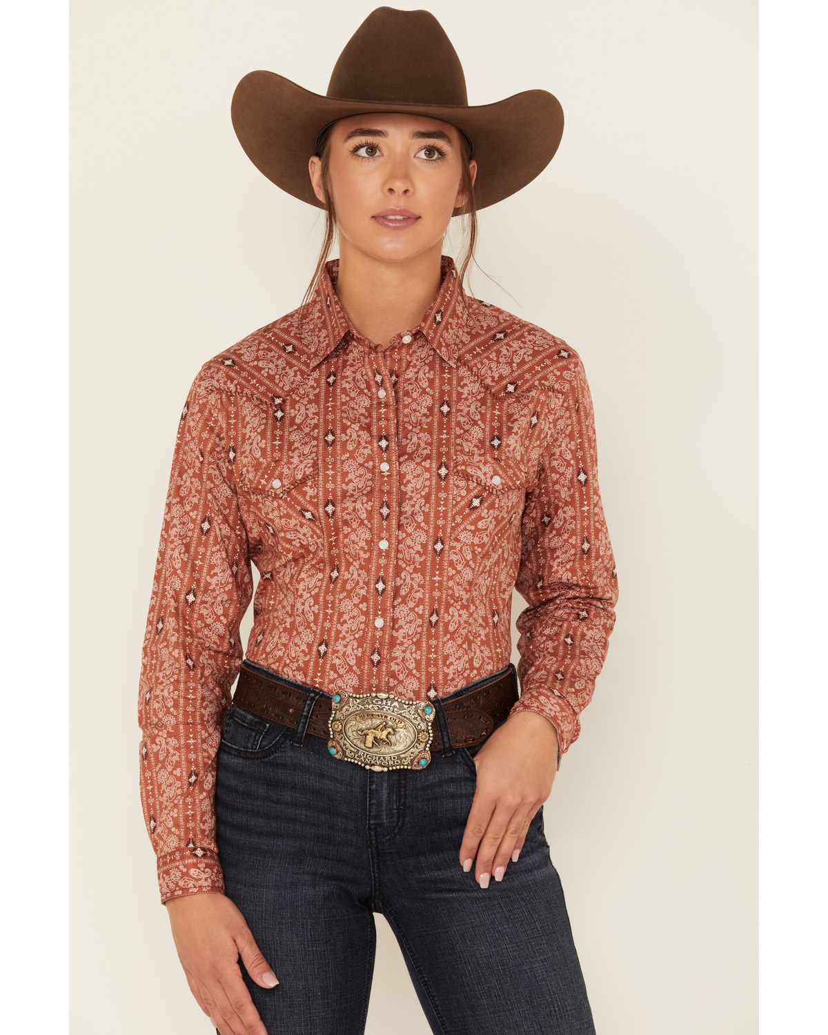 Rough Stock by Panhandle Women's Long Sleeve Snap Western Shirt