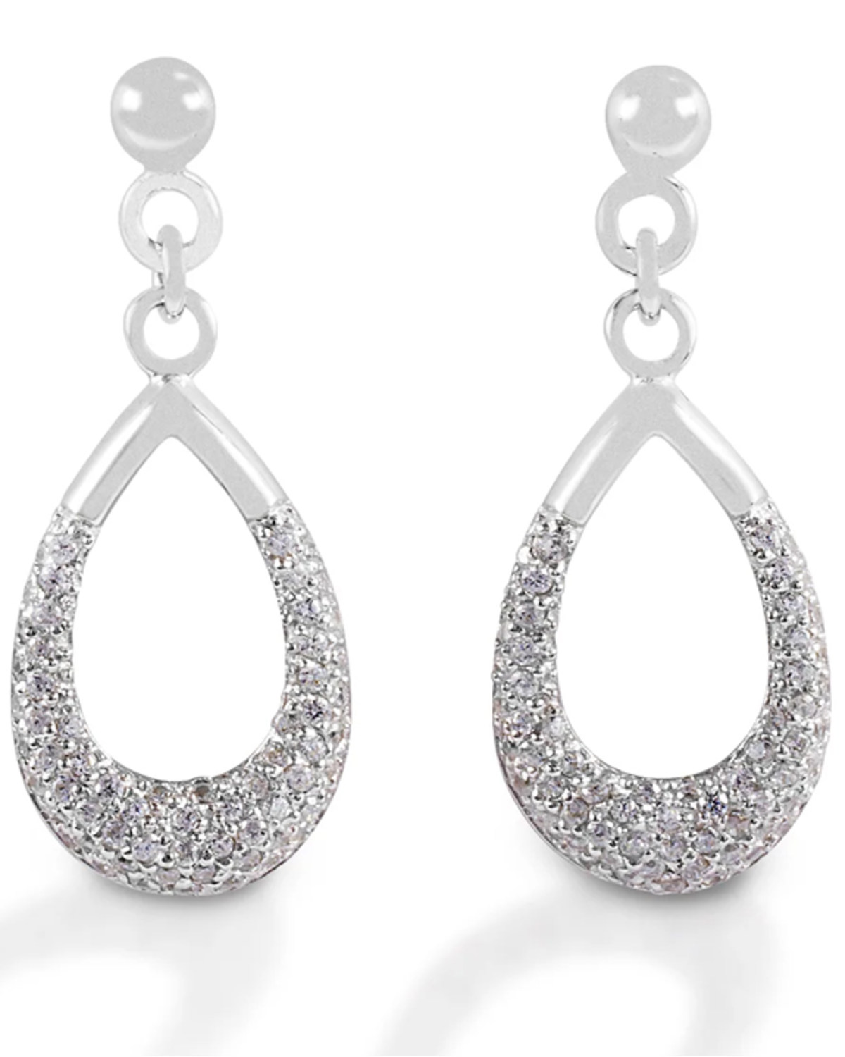 Kelly Herd Women's Silver Teardrop-Shaped Dangle Earrings