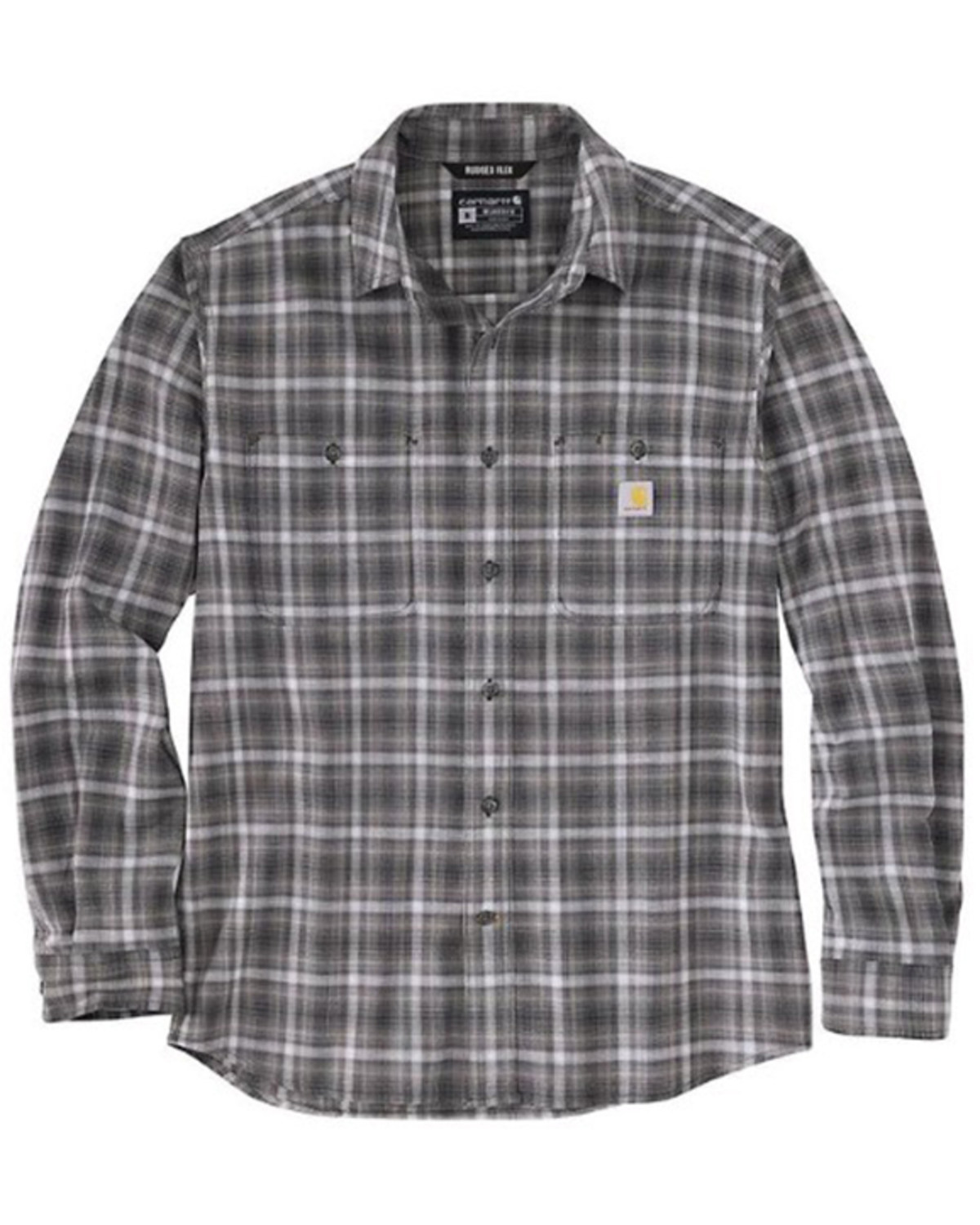 Carhartt Men's Relaxed Fit Lightweight Plaid Print Long Sleeve Button-Down Work Shirt