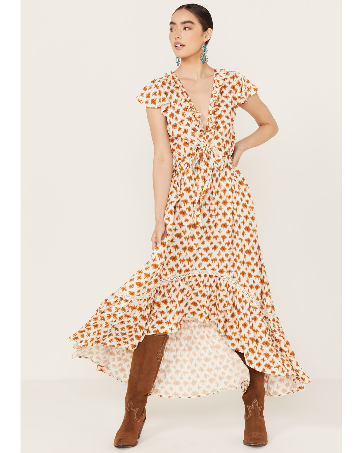 Beyond The Radar Women's Ikat Print Picnic Dress