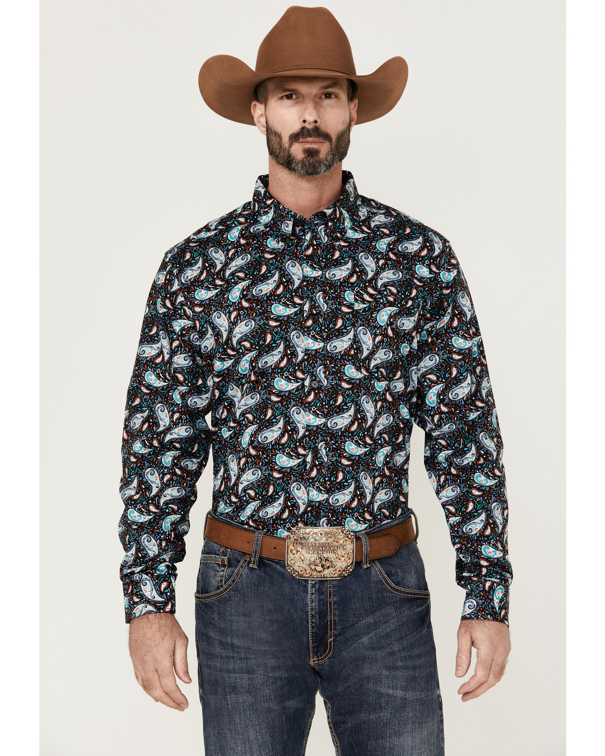 RANK 45 Men s Rodeo Large Paisley Print Long Sleeve Button Down Western Shirt Big Tall Boot Barn in Tustin CA