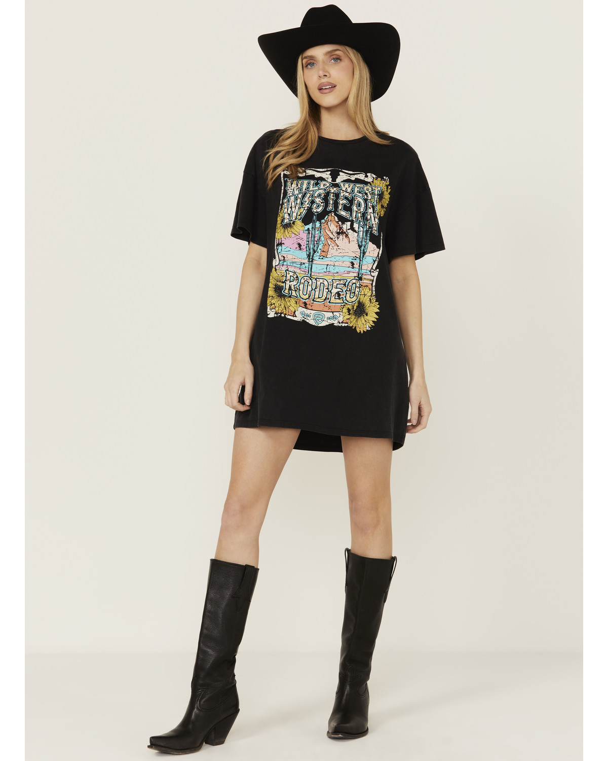 Rock & Roll Denim Women's Desert Short Sleeve Graphic Mini Dress