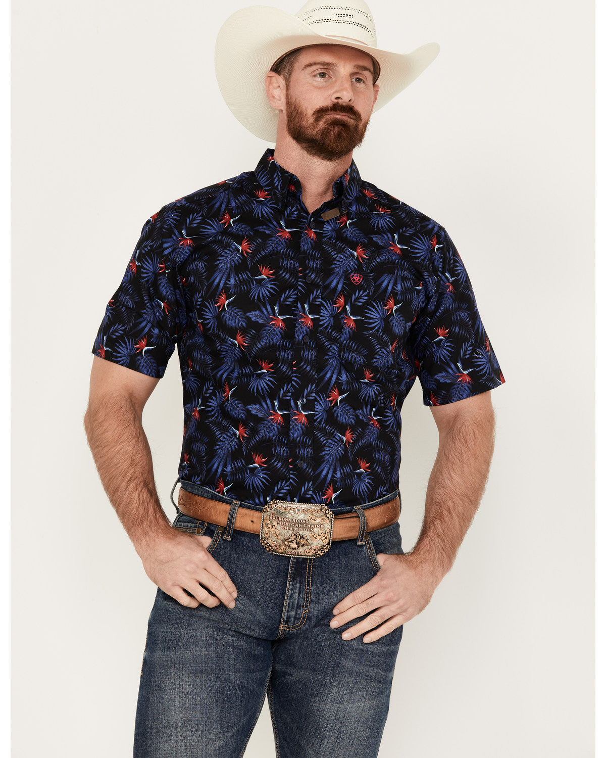 Ariat Men's Ike Fitted Short Sleeve Button Down Western Shirt