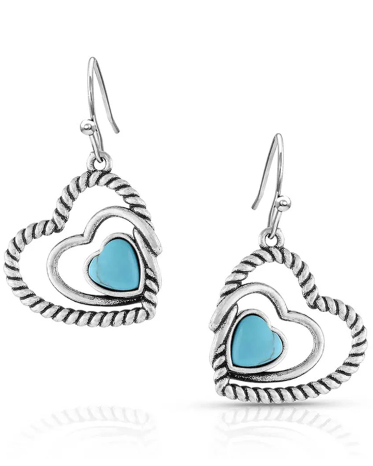 Montana Silversmiths Women's Clearer Ponds Turquoise Heart Earrings