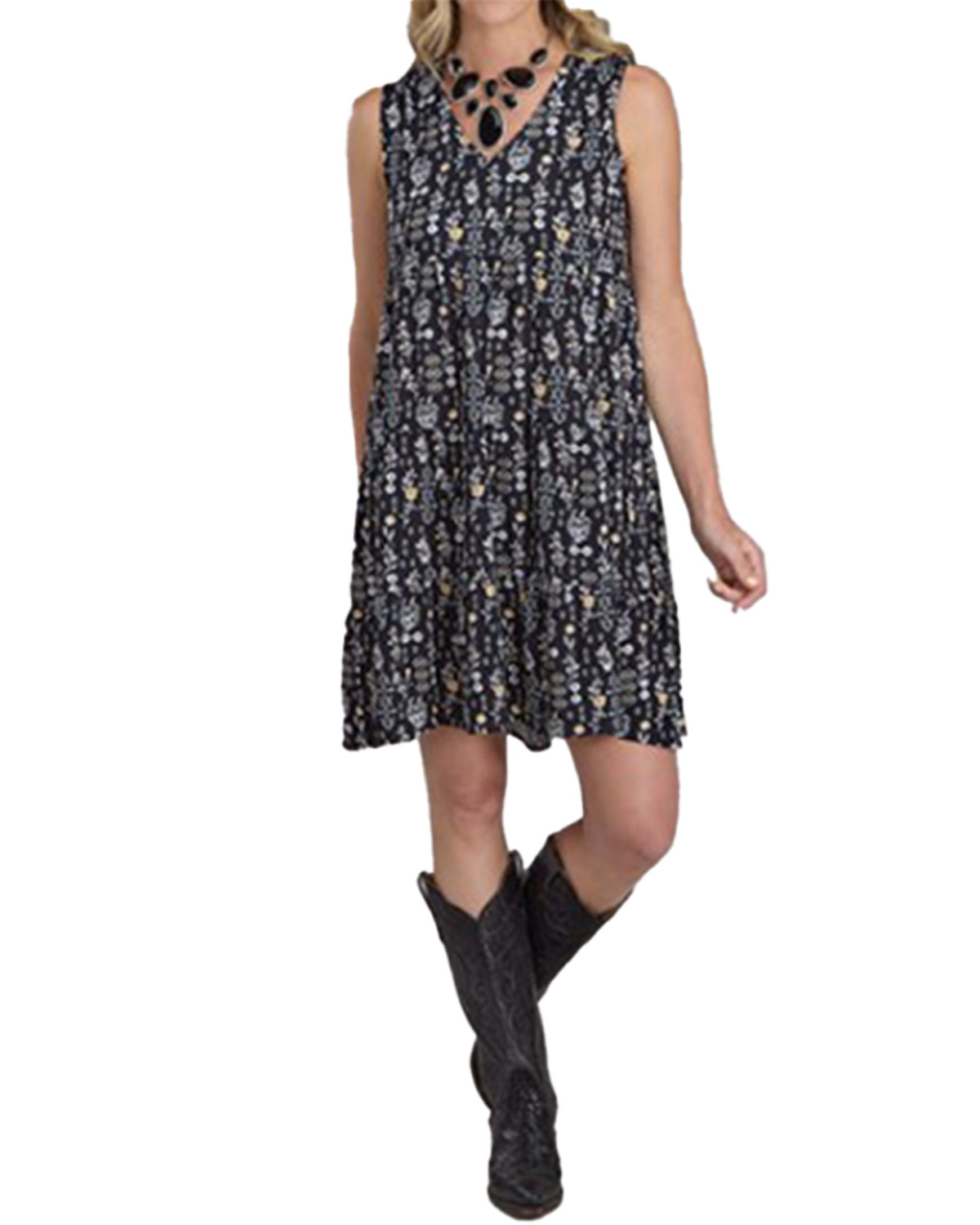 Roper Women's Floral Print Sleeveless Mini Dress