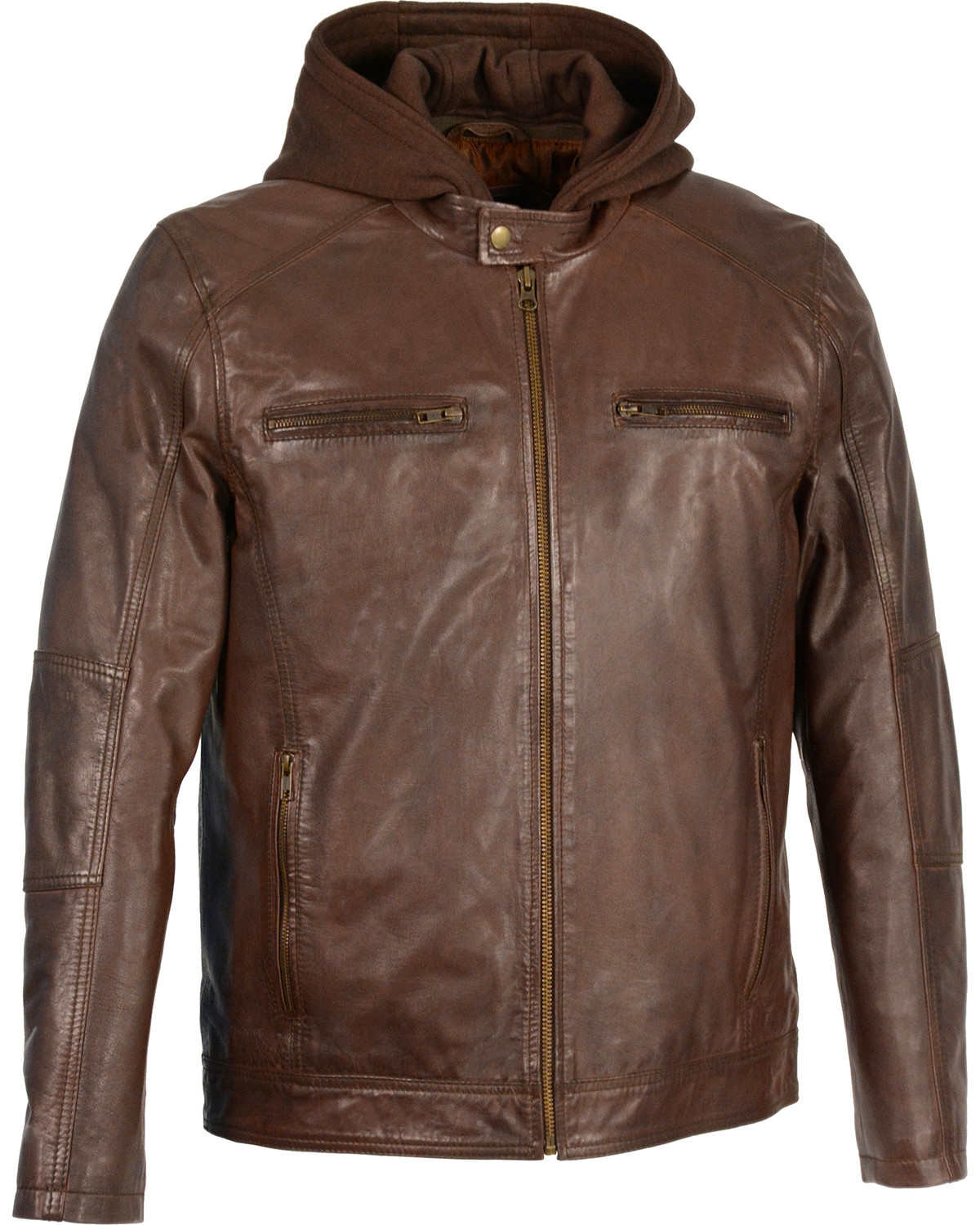 Milwaukee Leather Men's Snap Collar Moto Jacket with Removable Hood