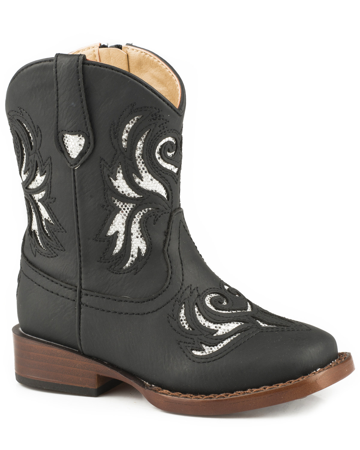 black glitter cowboy boots