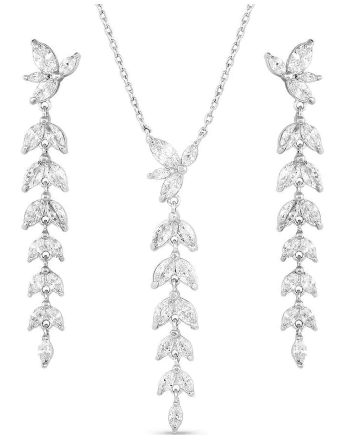 Montana Silversmiths Women's Woodbine Falls Crystal Jewelry Earrings & Necklace Set
