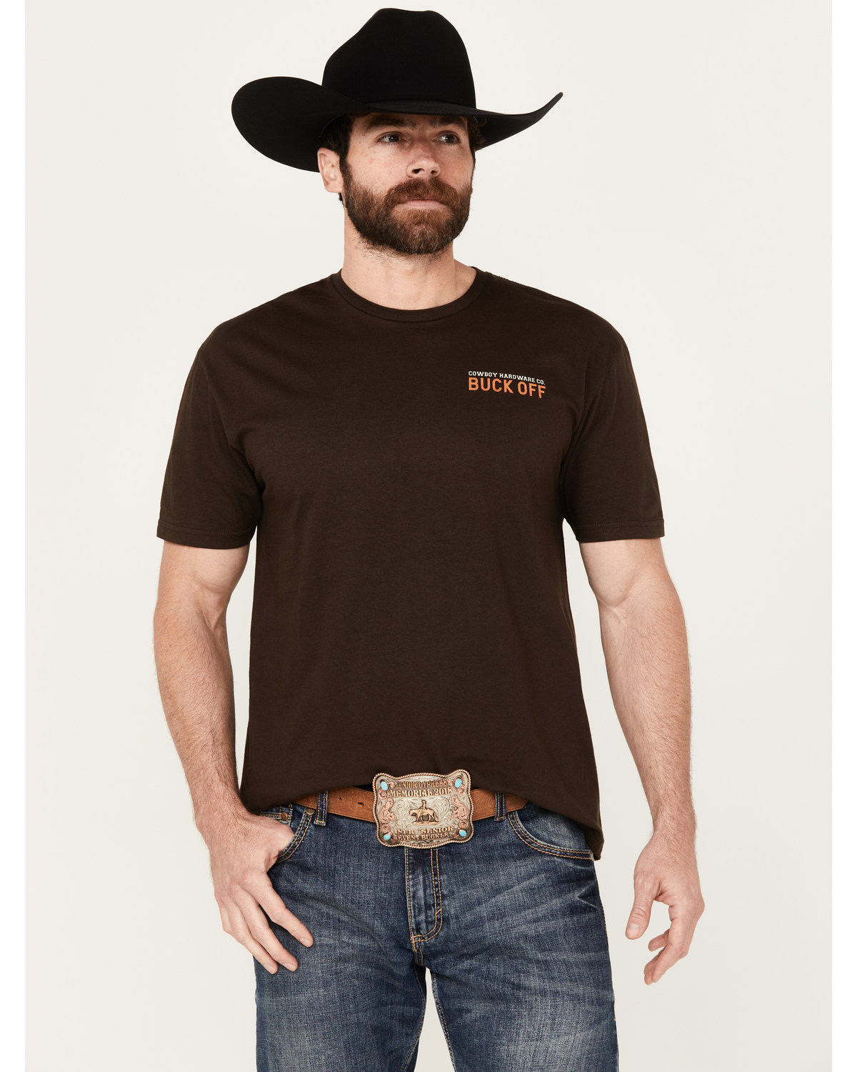 Cowboy Up Men's Buck Off Short Sleeve Graphic T-Shirt