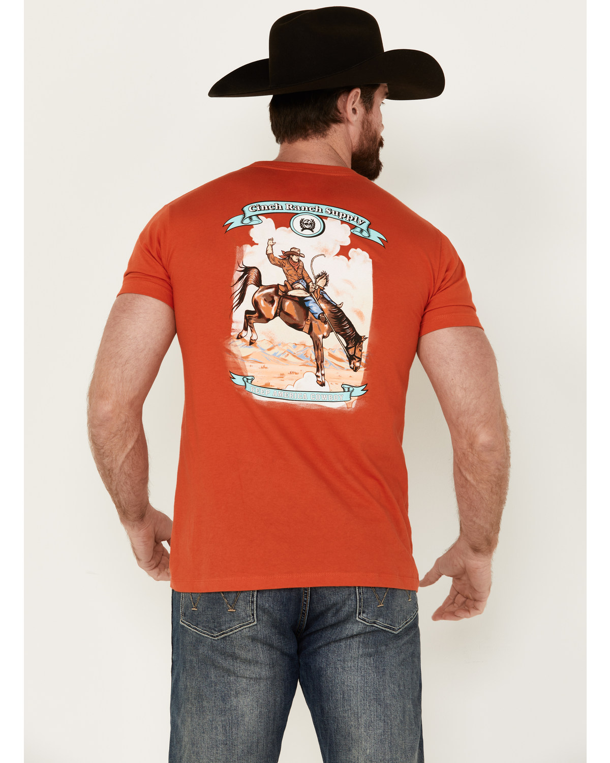 Cinch Men's Keep American Cowboy Short Sleeve Graphic T-Shirt