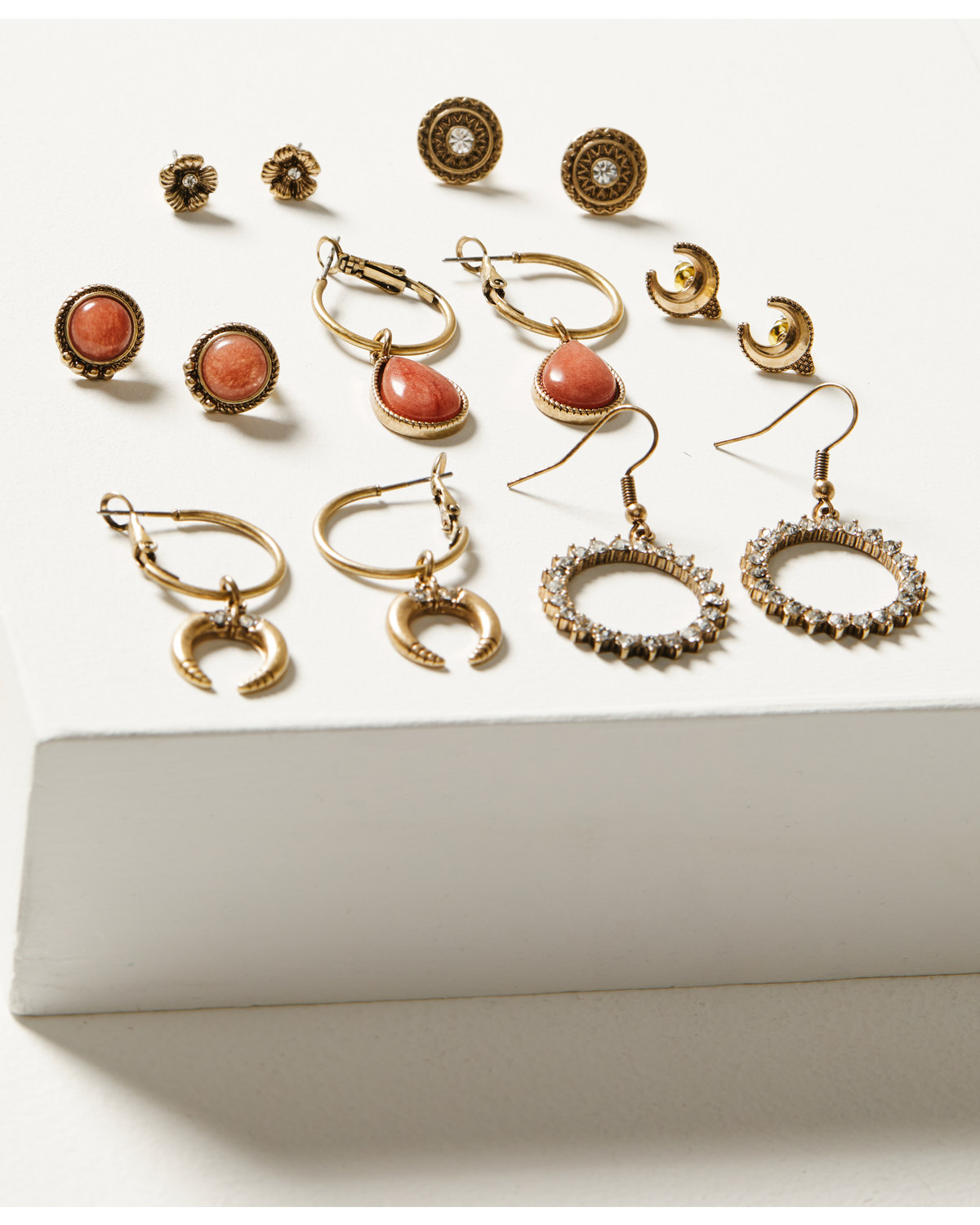 Shyanne Women's Golden Hour Crescent 7-Piece Earrings Set
