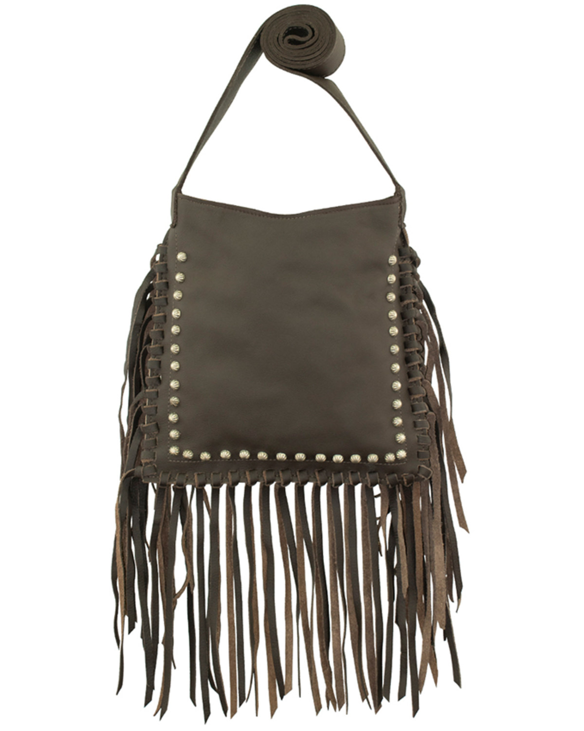 American West Women's Studded Fringe Crossbody Messenger