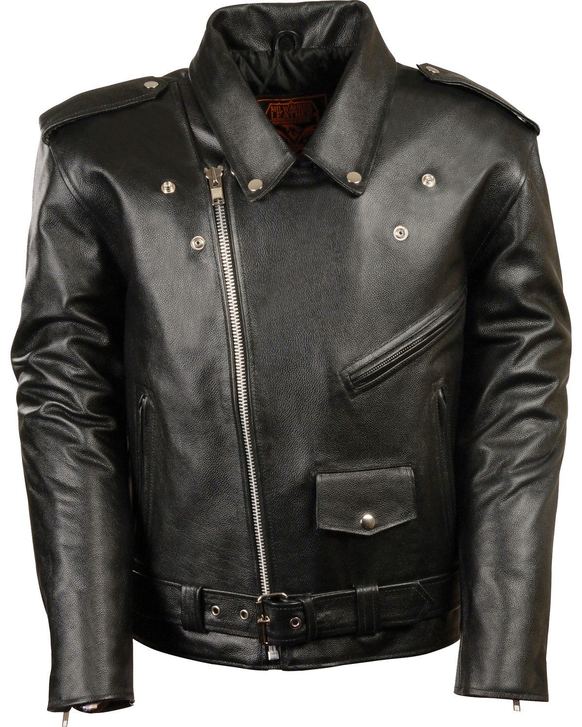 Milwaukee Leather Men's Black Classic Police Style M/C Jacket | Boot Barn