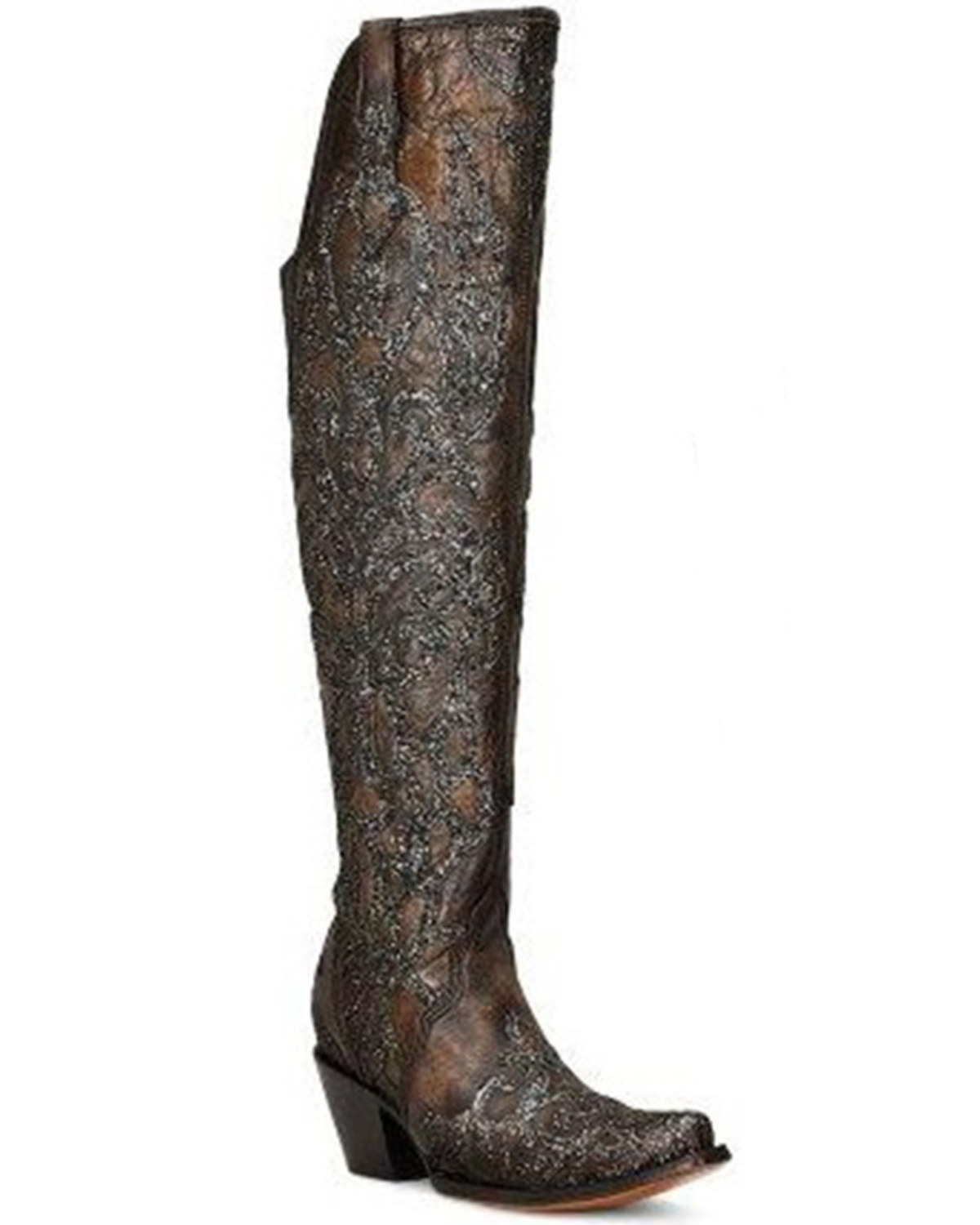 Corral Women's Glitter Overlay Tall Western Boots - Snip Toe