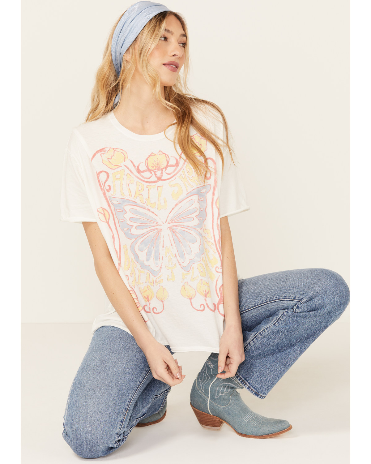 Free People Women's Spring Showers Short Sleeve Graphic Tee