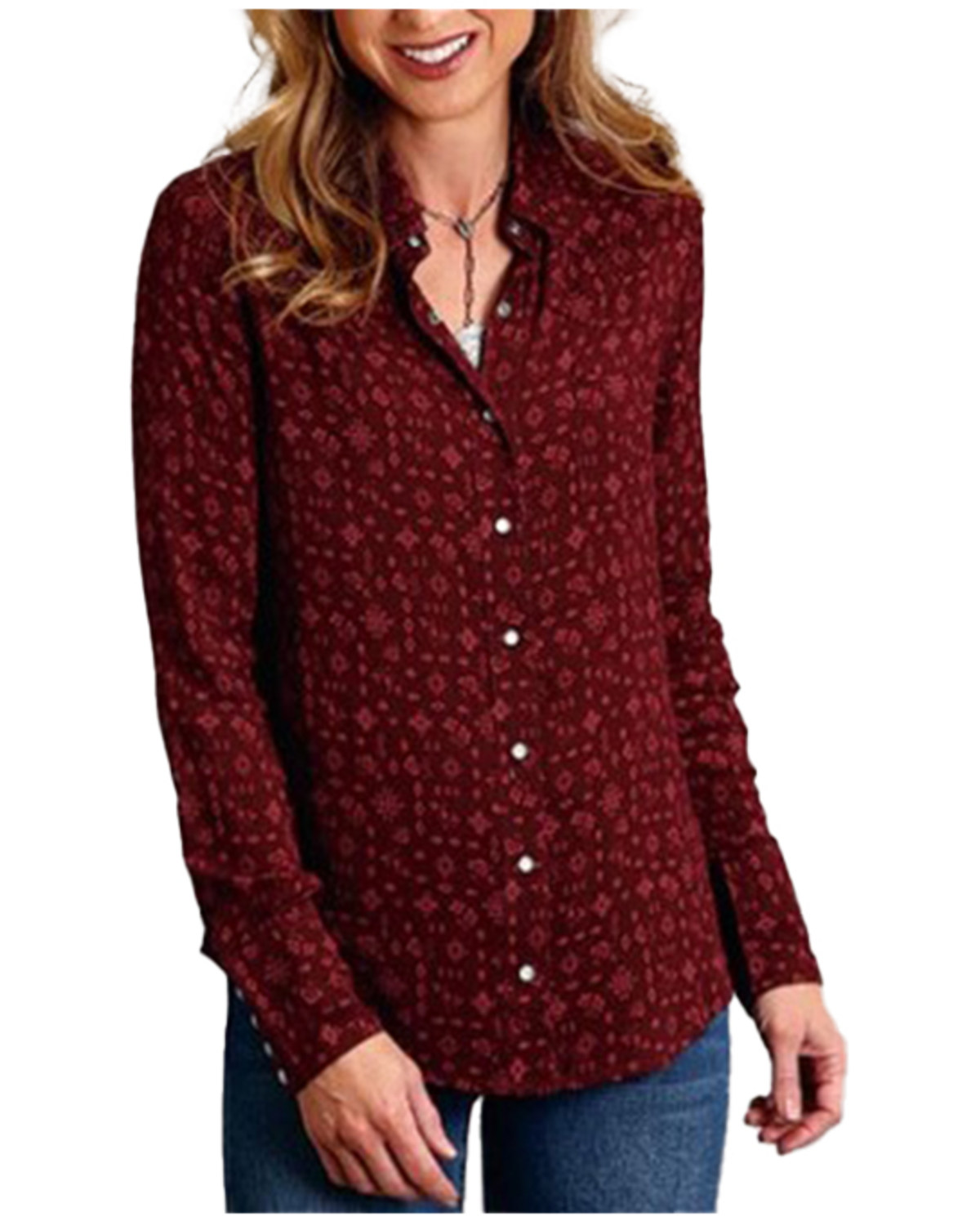 Stetson Women's Western Ditsy Printed Long Sleeve Snap Shirt