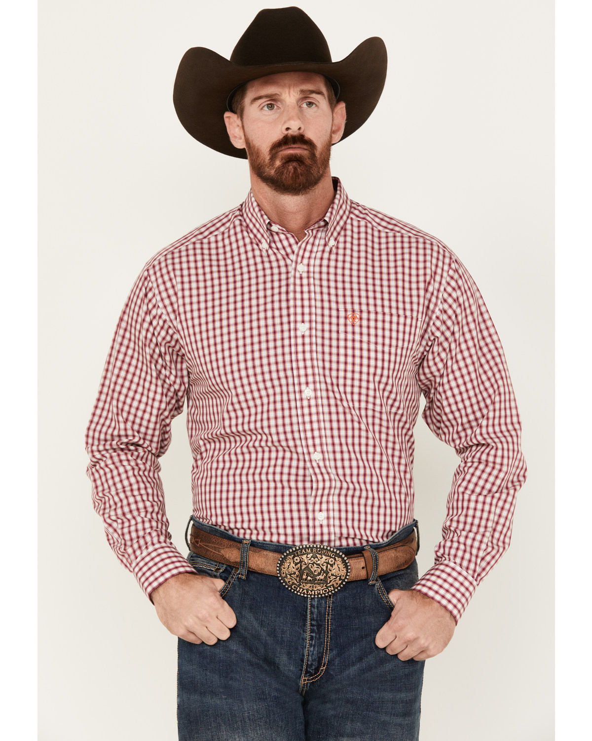 Ariat Men's Valen Plaid Print Long Sleeve Button-Down Western Shirt