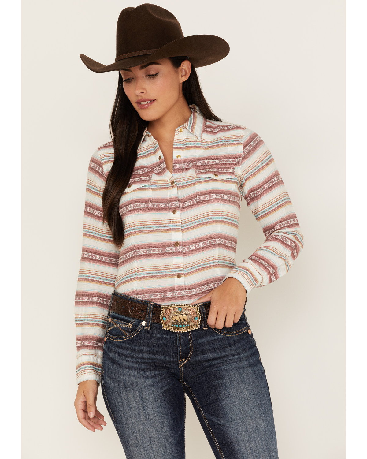 Ariat Women's R.E.A.L. Serape Jacquard Print Long Sleeve Snap Western Shirt