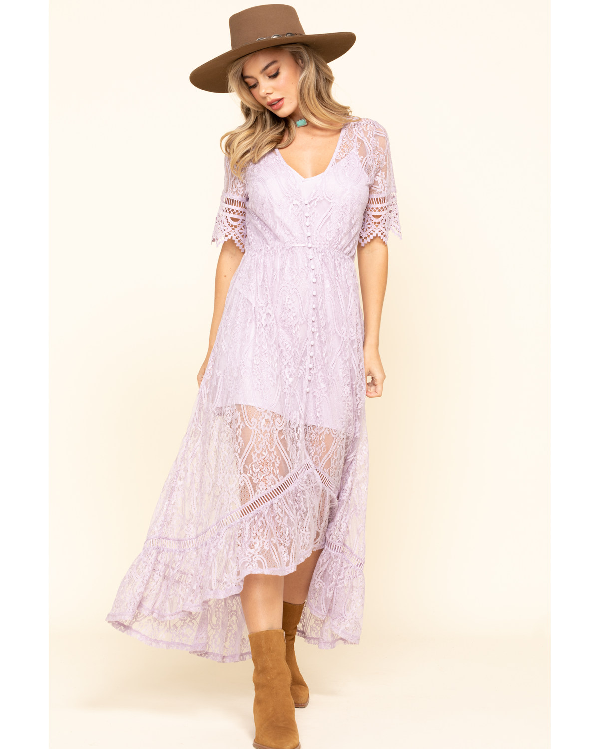 lace button down dress