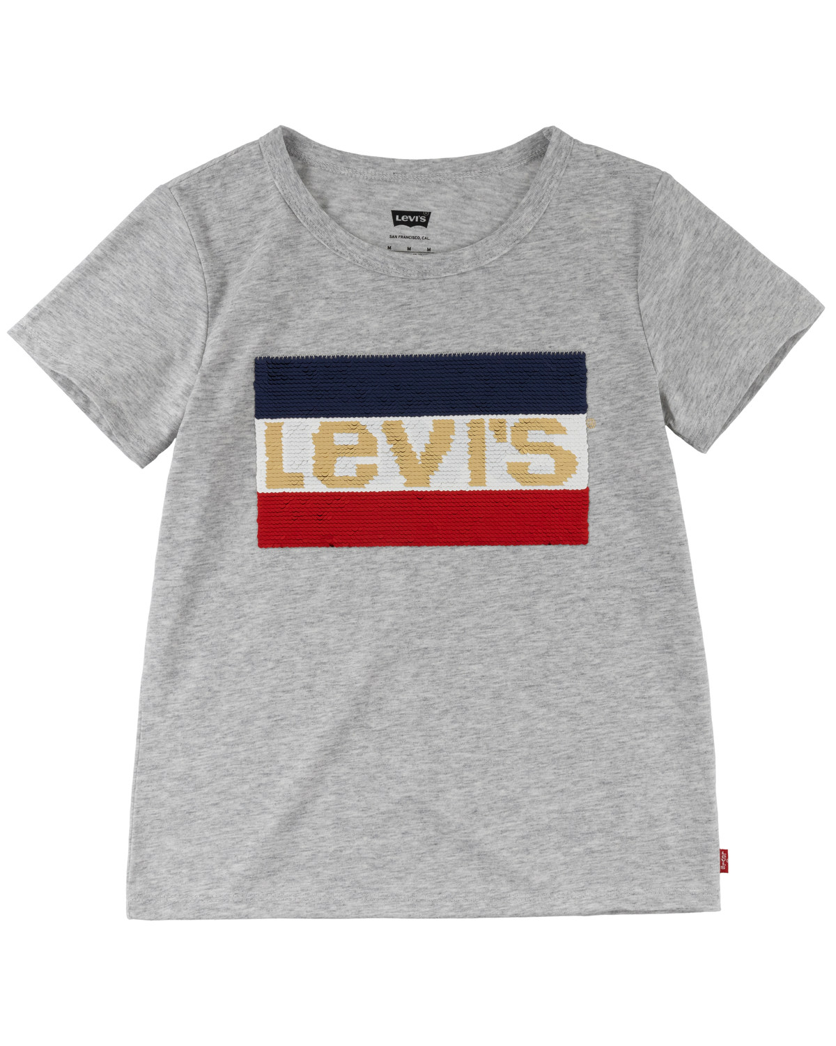 Levi's Girls' Sequin Logo Patch Short Sleeve Tee