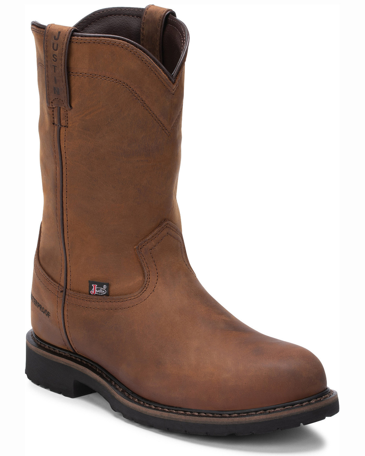 Justin Men's Wyoming Waterproof Western Work Boots - Steel Toe