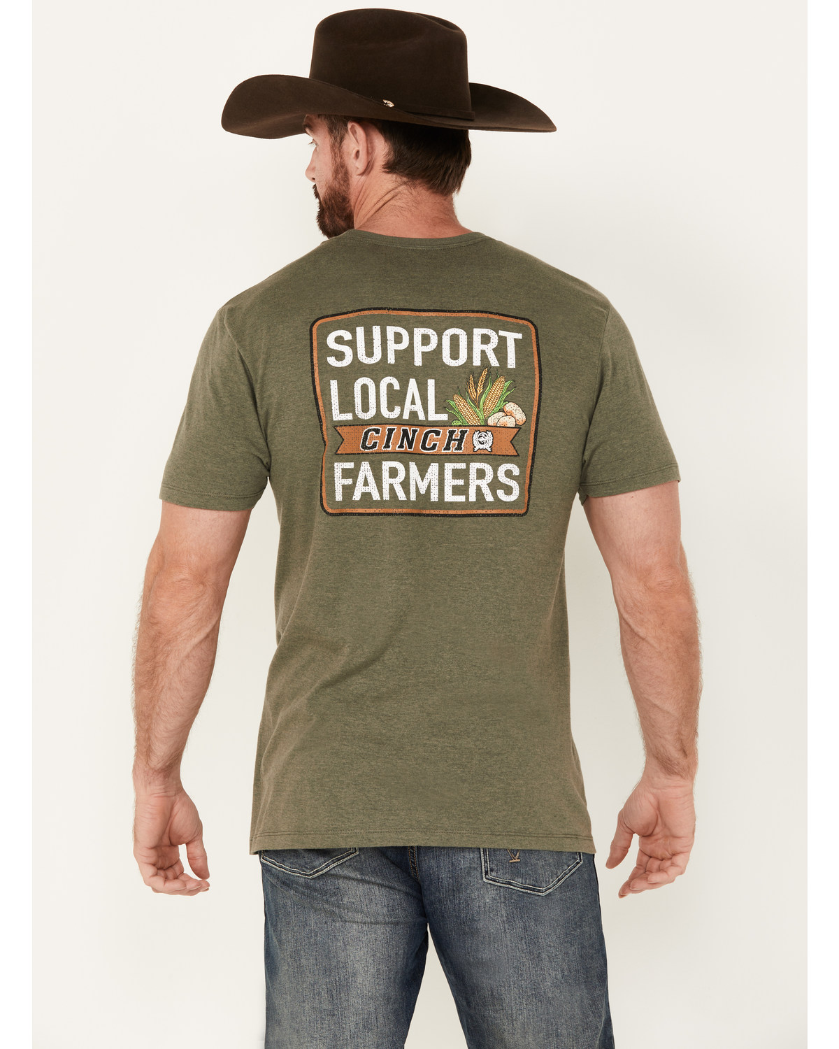 Cinch Men's Support Local Farmers Short Sleeve Graphic T-Shirt