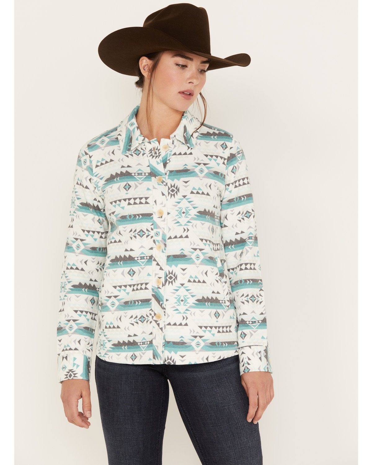 RANK 45® Women's Southwestern Print Quilted Shacket