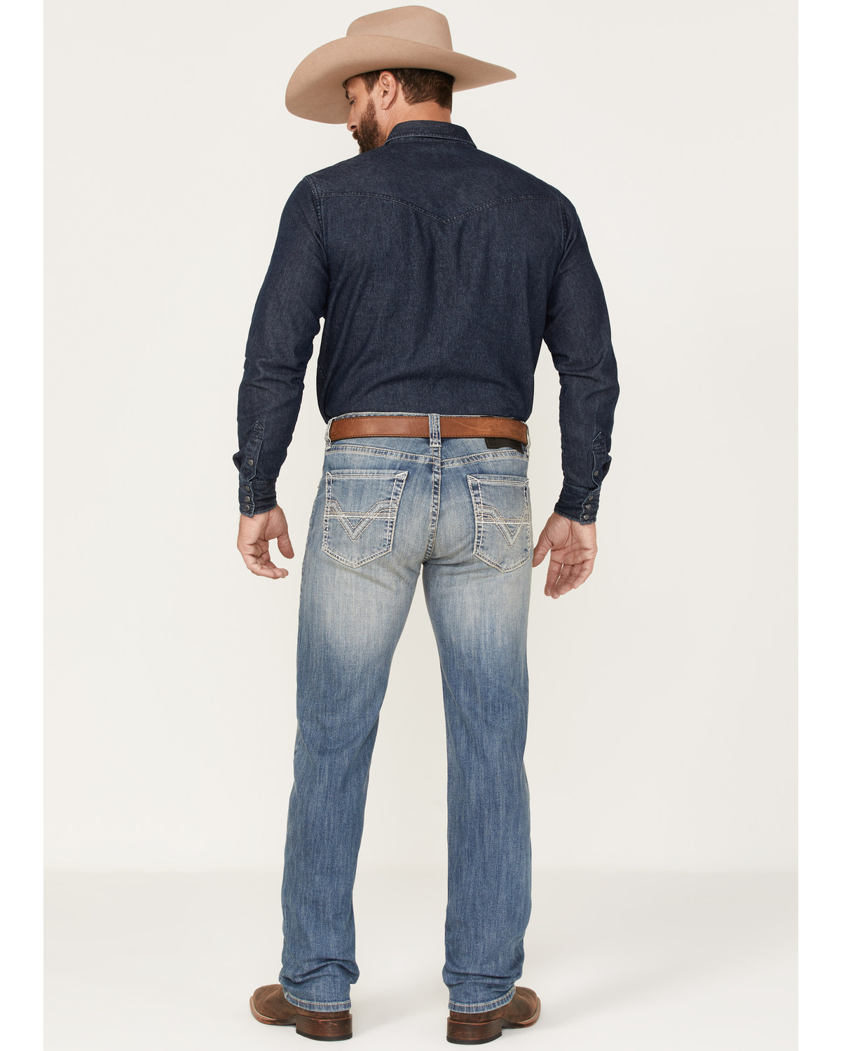 Rock & Roll Denim Men's Slim Fit Straight Rope Stitch Pocket Bootcut Jeans