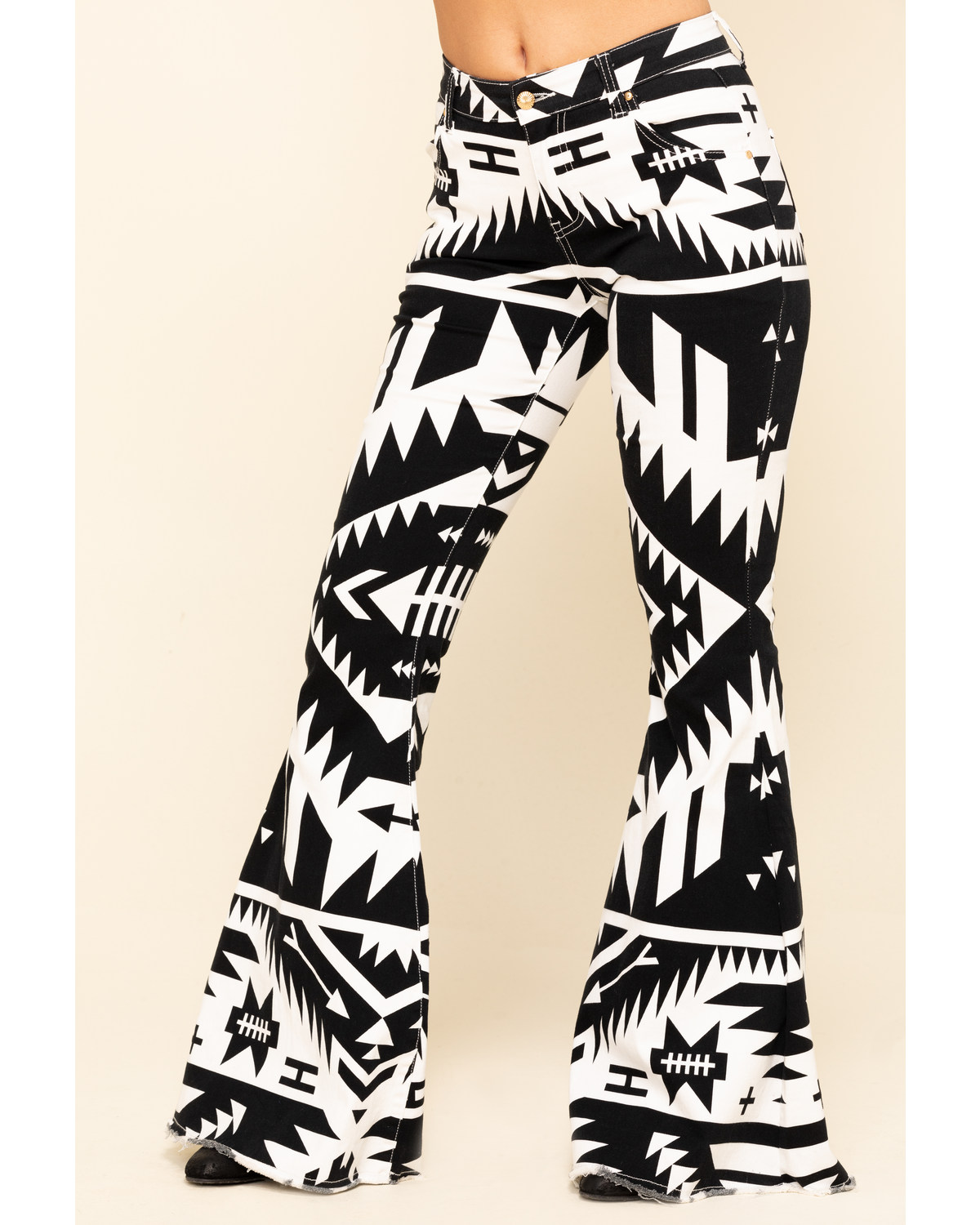 aztec flared trousers