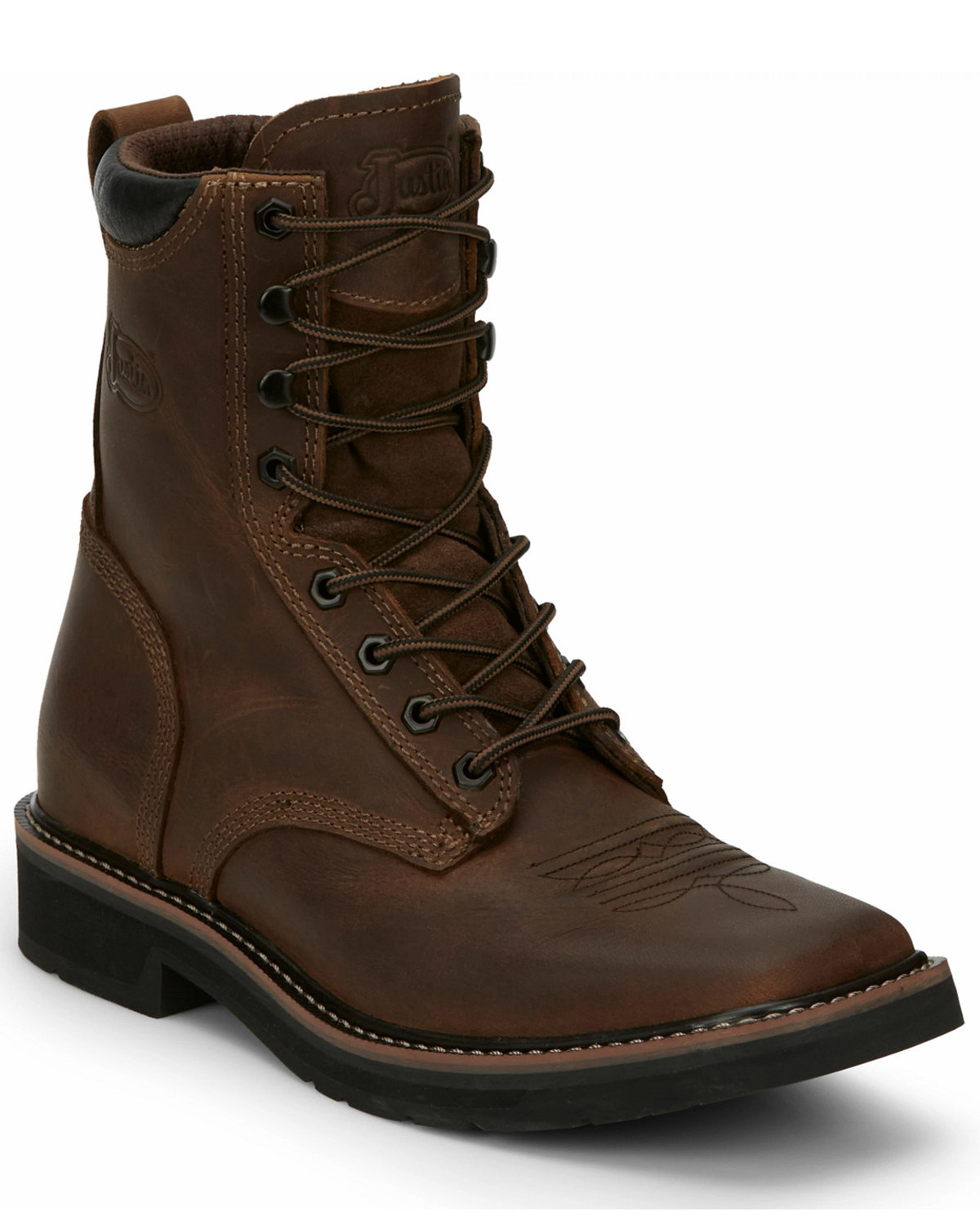 Justin Original Work Boots Men's Stampede Pull-On Square Toe Work Boot 
