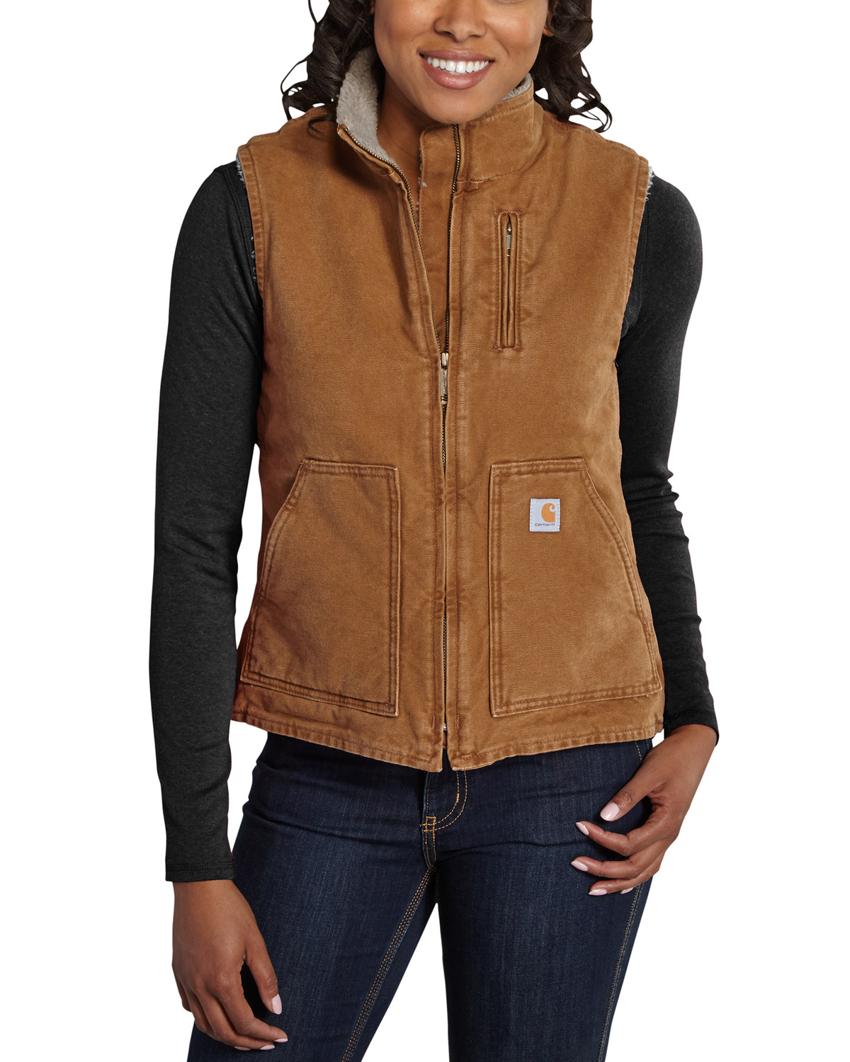 Download Carhartt Women's Mauve Sandstone Mock-Neck Vest | Boot Barn