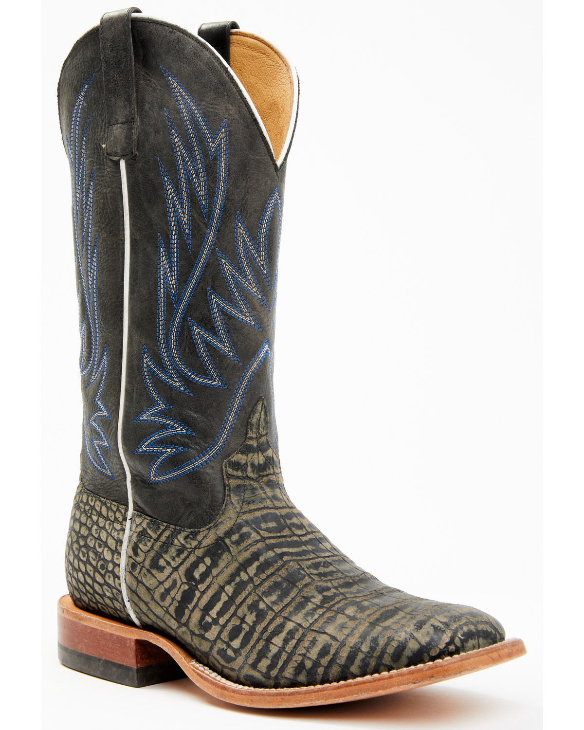 Horse Power Men's Coco Caiman Print Western Boots - Broad Square Toe