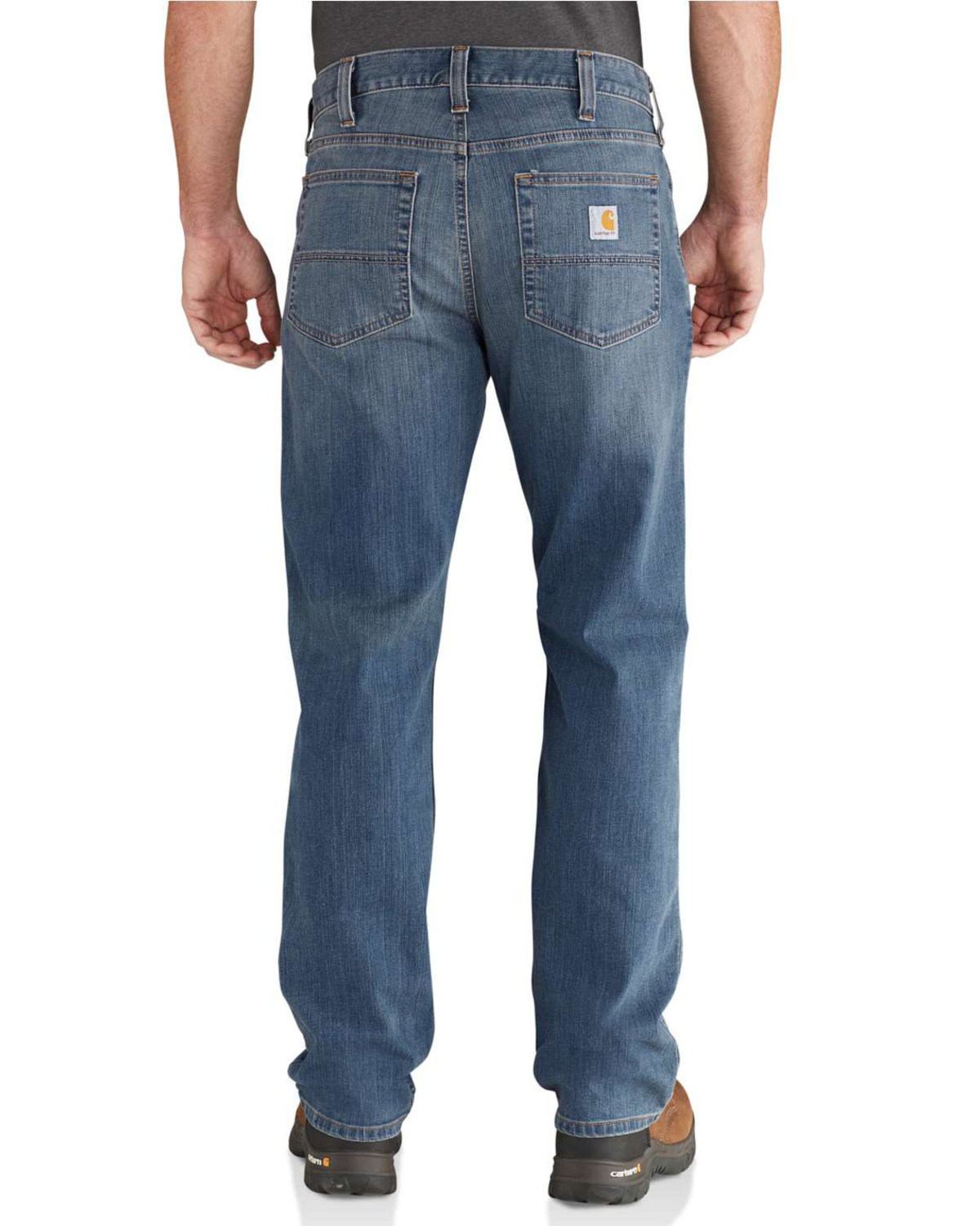 Carhartt Men's Blue Rugged Flex Relaxed Straight Work Jeans | Boot Barn